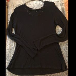 Who what wear long sleeve black top